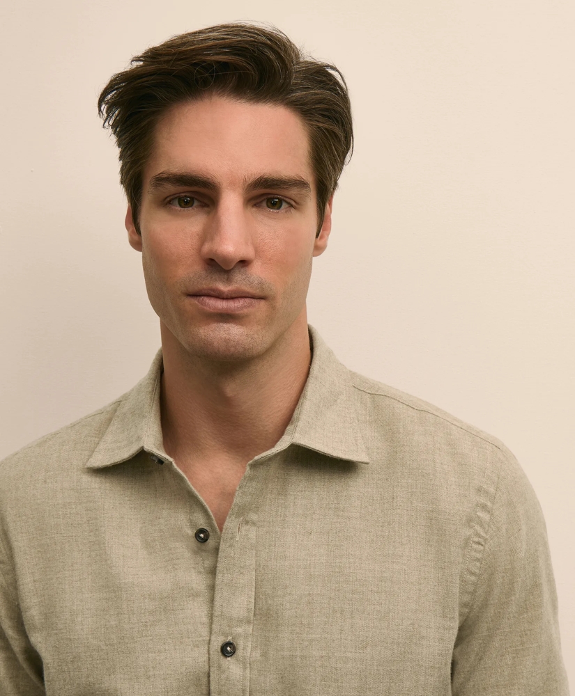 Cotton-Brushed Wool Sport Shirt, image 3
