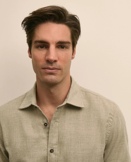 Cotton-Brushed Wool Sport Shirt, image 3