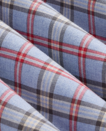 Cotton-Brushed Wool Tartan Sport Shirt, image 3
