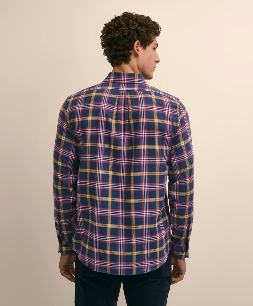 Cotton-Brushed Wool Tartan Sport Shirt, image 4