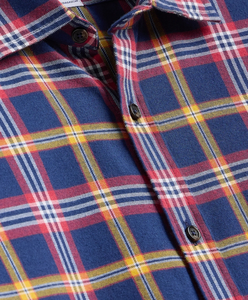 Cotton-Brushed Wool Tartan Sport Shirt, image 5