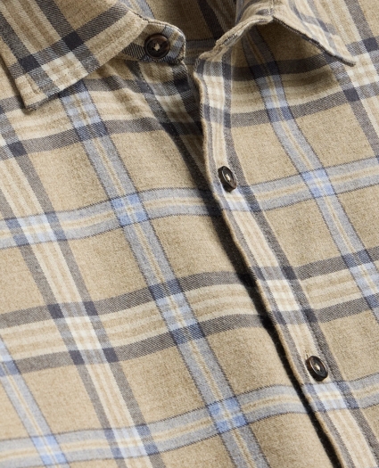 Cotton-Brushed Wool Tartan Sport Shirt, image 5