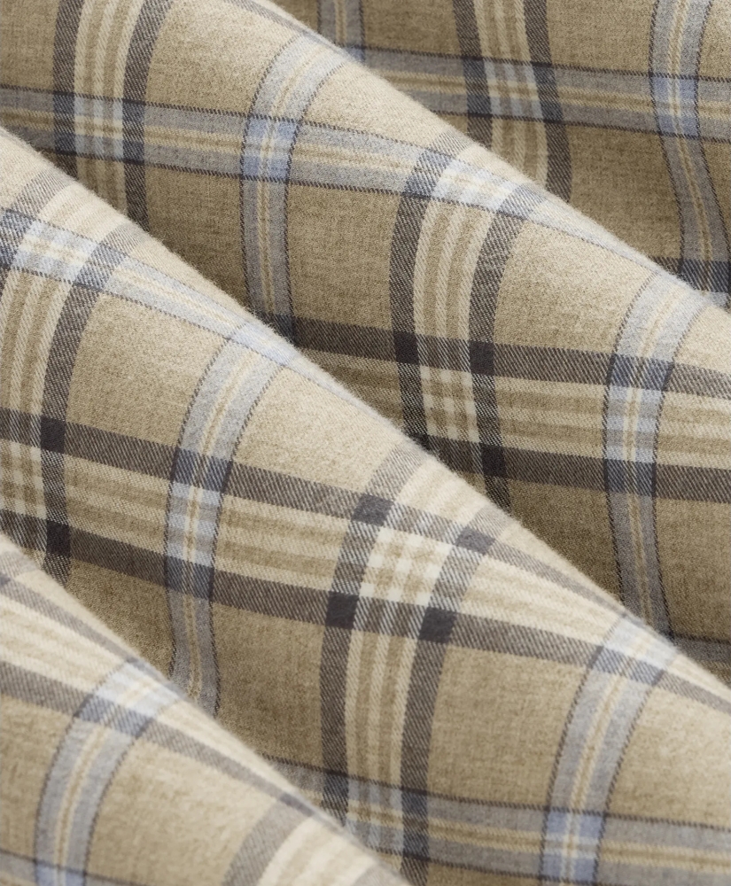 Cotton-Brushed Wool Tartan Sport Shirt, image 6