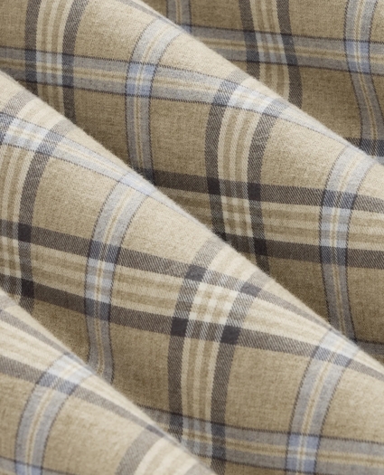 Cotton-Brushed Wool Tartan Sport Shirt, image 6