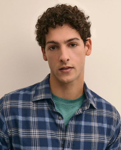Cotton-Brushed Wool Tartan Sport Shirt, image 3