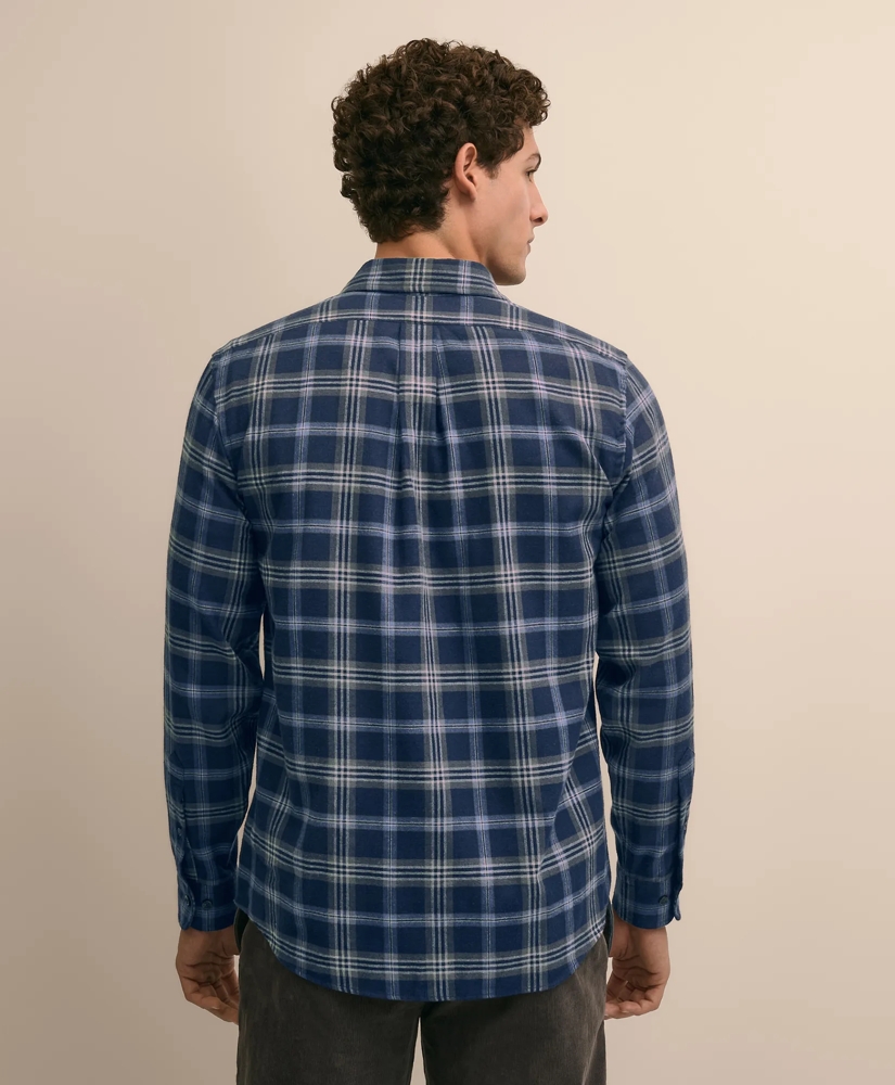 Cotton-Brushed Wool Tartan Sport Shirt, image 4