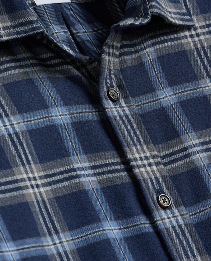 Cotton-Brushed Wool Tartan Sport Shirt, image 5