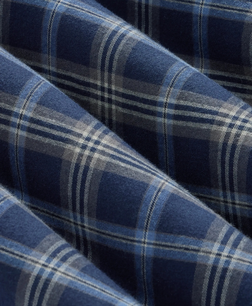 Cotton-Brushed Wool Tartan Sport Shirt, image 6
