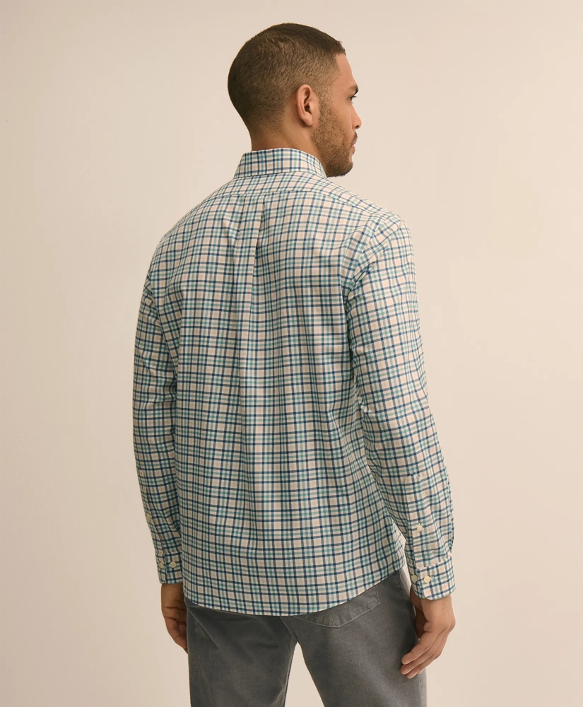 Supima&reg; Cotton Non-Iron Twill Button Down Collar Plaid Sport Shirt, image 3