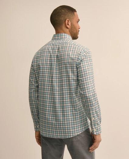 Supima&reg; Cotton Non-Iron Twill Button Down Collar Plaid Sport Shirt, image 3