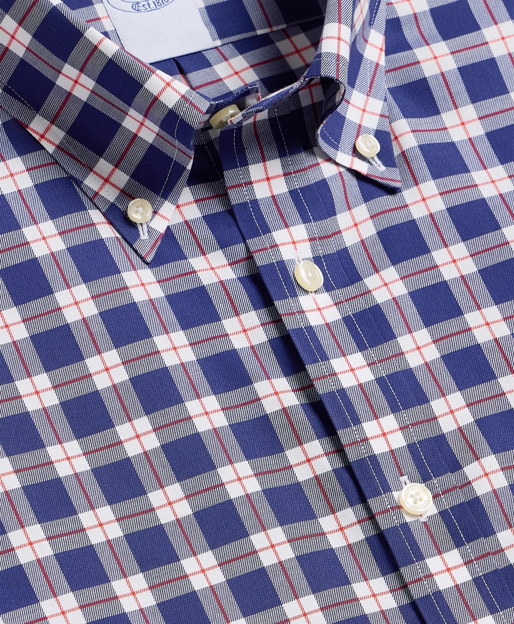 Supima&reg; Cotton Non-Iron Twill Button Down Collar Plaid Sport Shirt, image 2