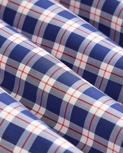 Supima&reg; Cotton Non-Iron Twill Button Down Collar Plaid Sport Shirt, image 3