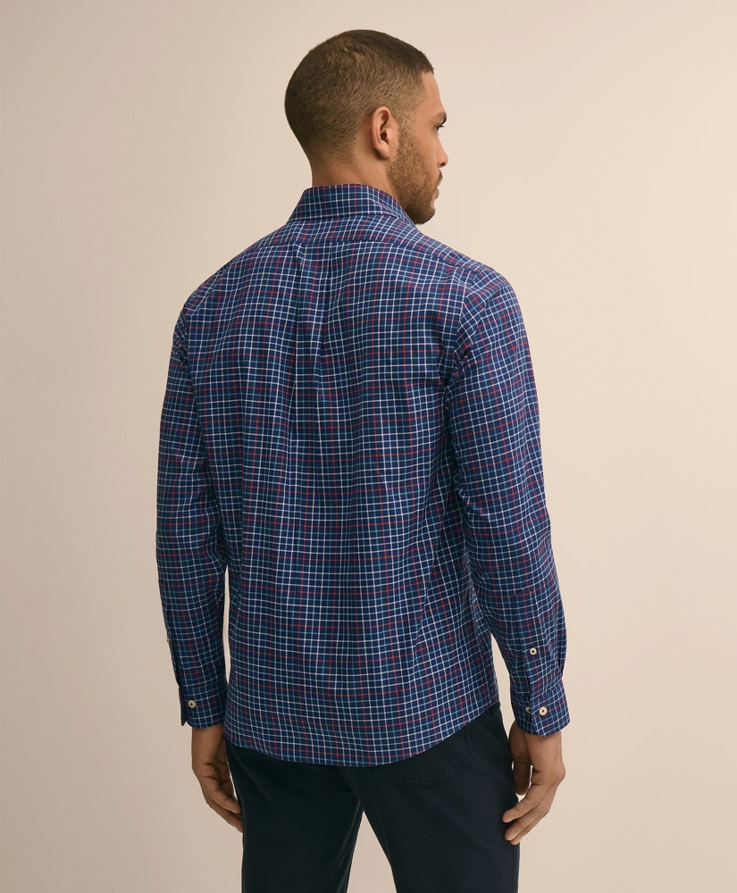 Supima&reg; Cotton Non-Iron Twill Polo Button Down Collar Check Sport Shirt, image 3