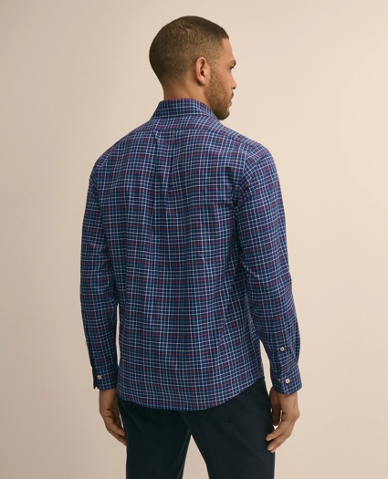 Supima&reg; Cotton Non-Iron Twill Polo Button Down Collar Check Sport Shirt, image 3