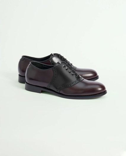 Black and Brown Leather Saddle Shoes, image 1