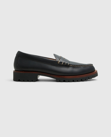 Leather Penny Loafer with Lug Sole, image 1