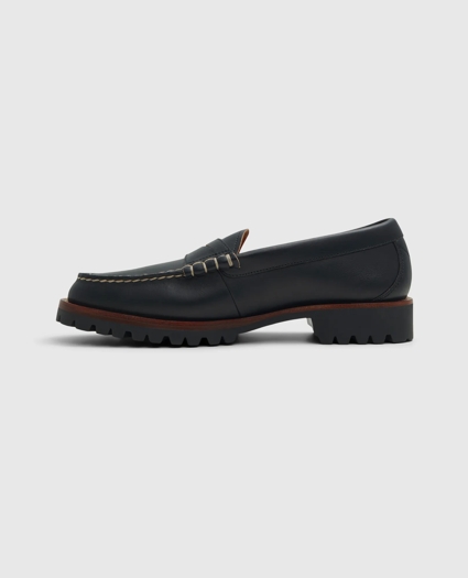 Leather Penny Loafer with Lug Sole, image 3