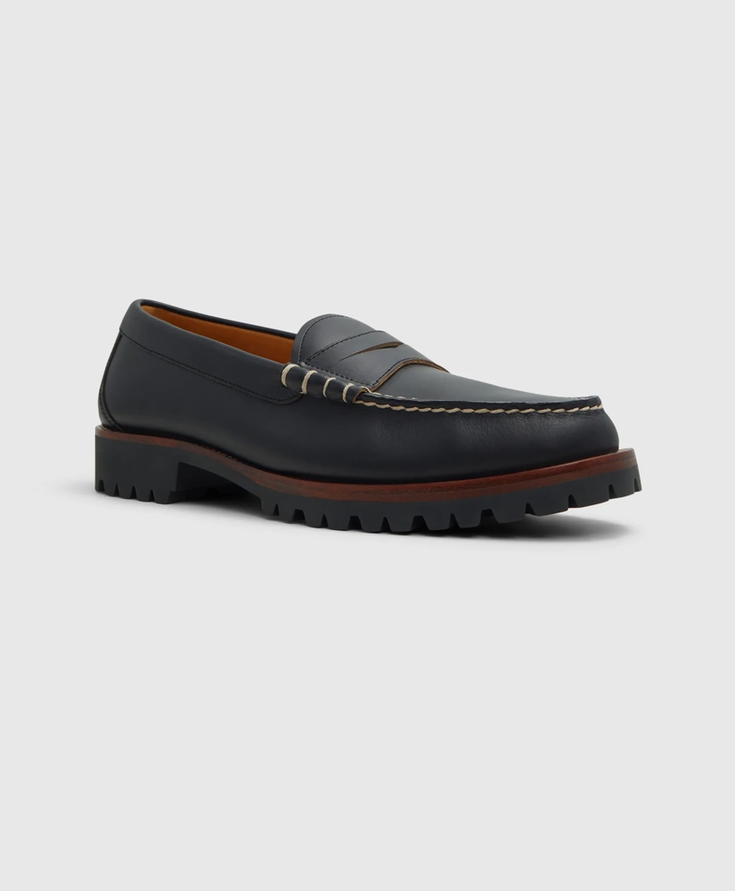 Leather Penny Loafer with Lug Sole, image 4