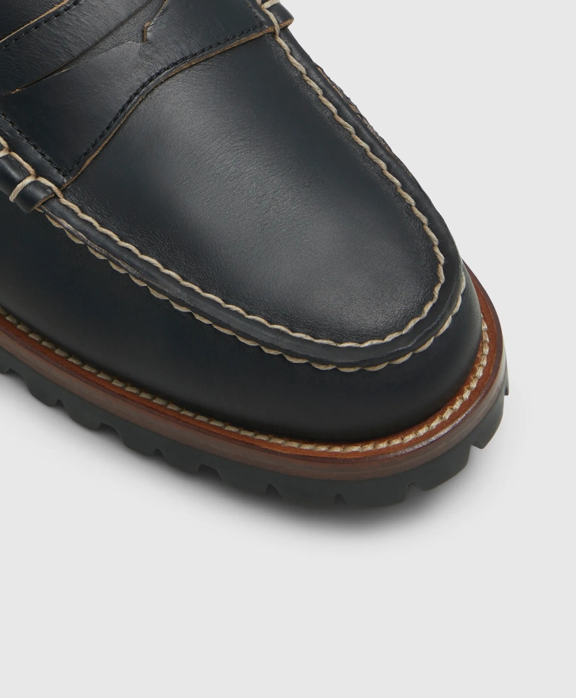 Leather Penny Loafer with Lug Sole, image 5