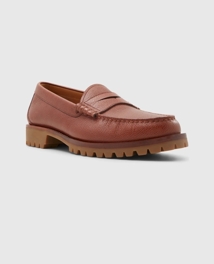Leather Penny Loafer with Lug Sole, image 1