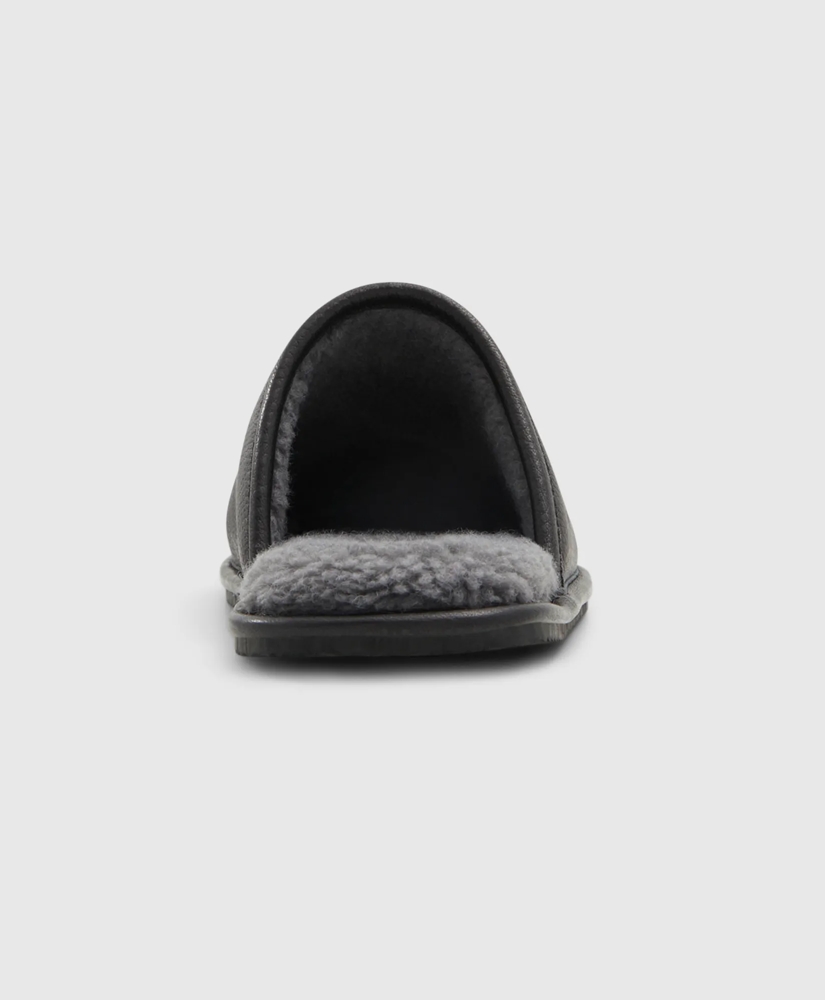 Shearling Lined Leather Slippers, image 3