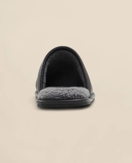 Shearling Lined Leather Slippers, image 3