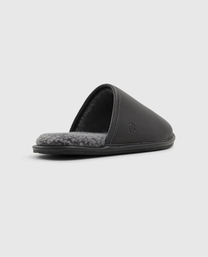 Shearling Lined Leather Slippers, image 6