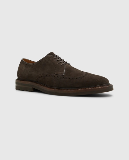 Suede Wingtip Derby Shoes, image 1