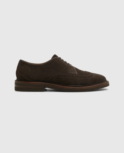 Suede Wingtip Derby Shoes, image 2