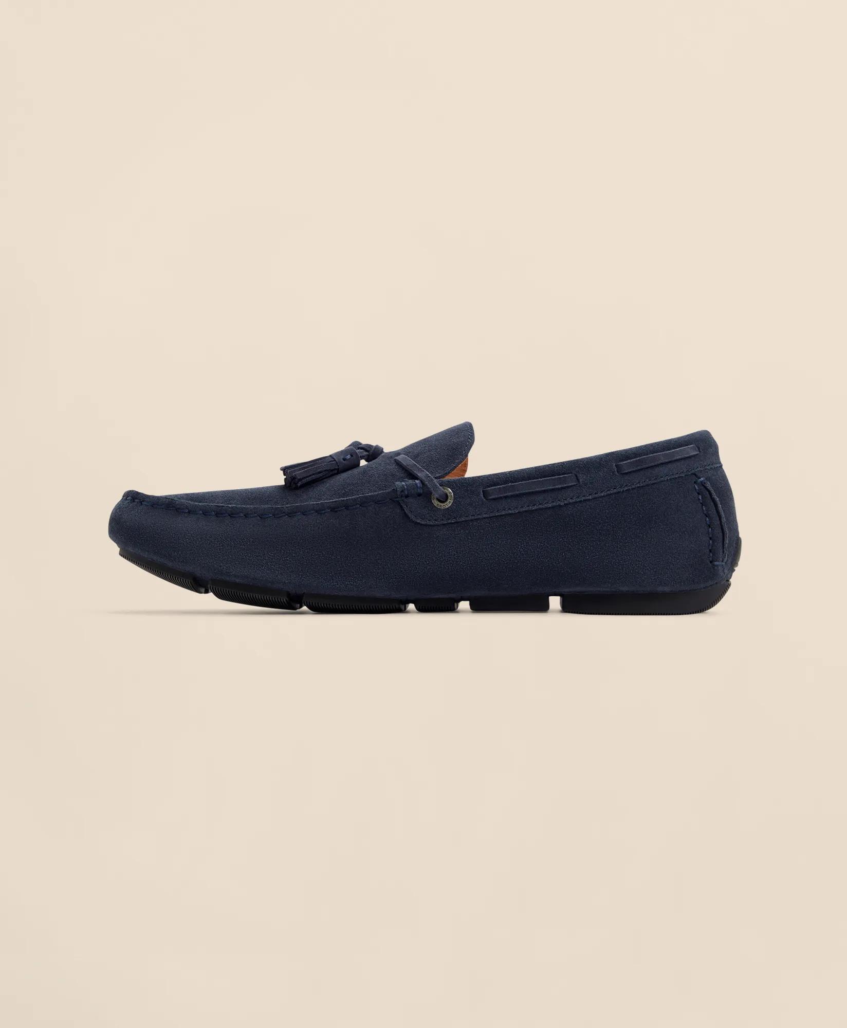 Suede Driving Moccasins Shoes - Navy