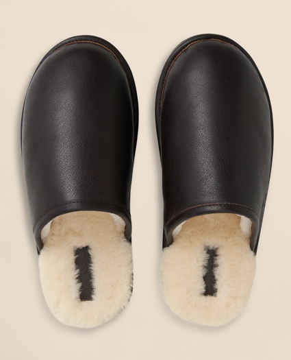 Leather Shearling Slippers, image 1
