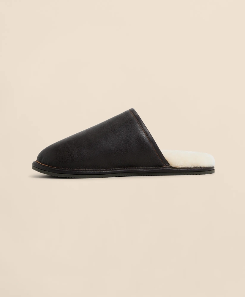Leather Shearling Slippers, image 5