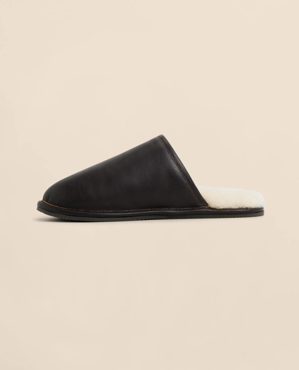 Leather Shearling Slippers, image 5