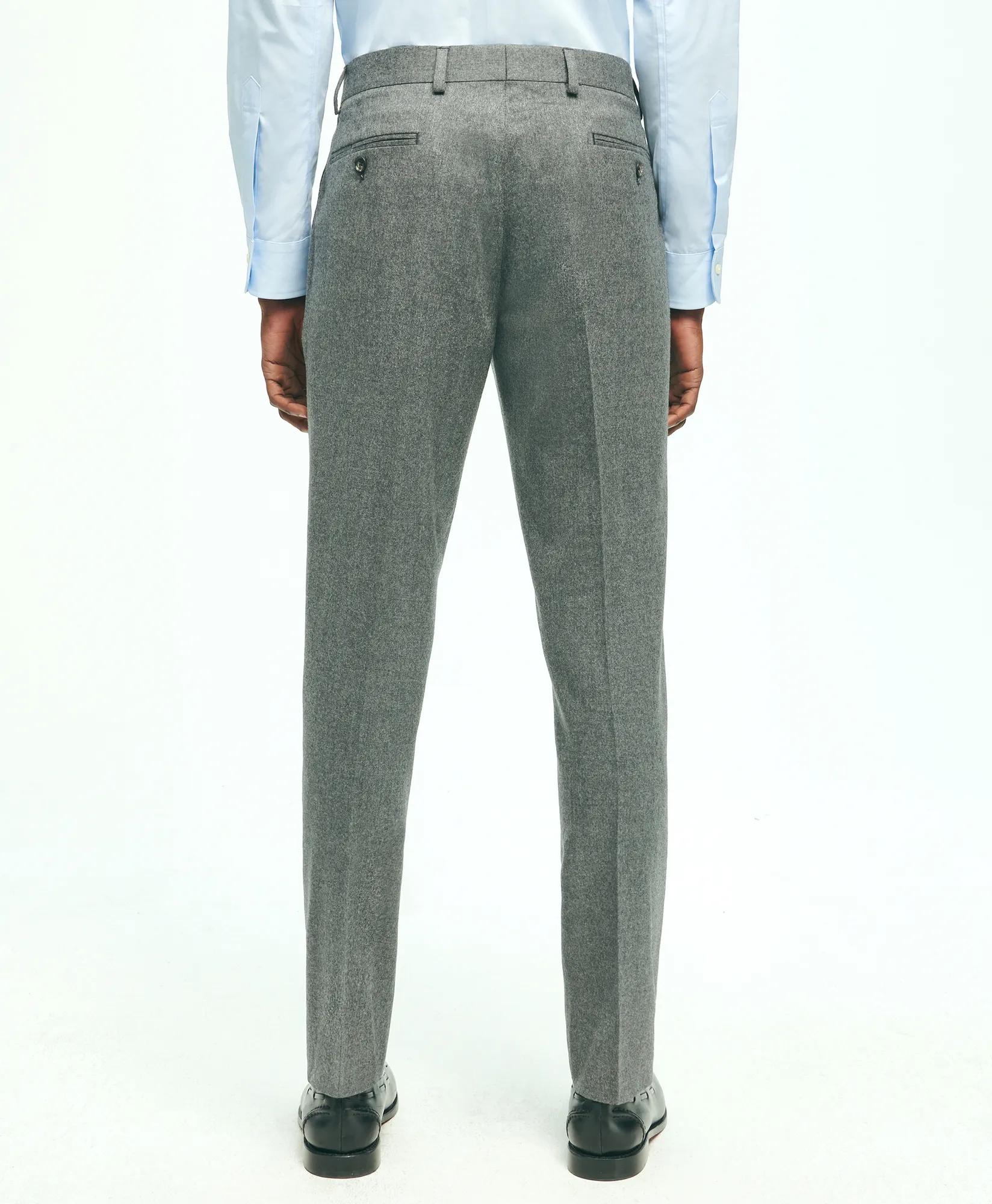 Slim Fit Wool Flannel Dress Pants