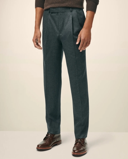 Classic Fit Double-Pleated Dress Pants in Wool Flannel, image 1