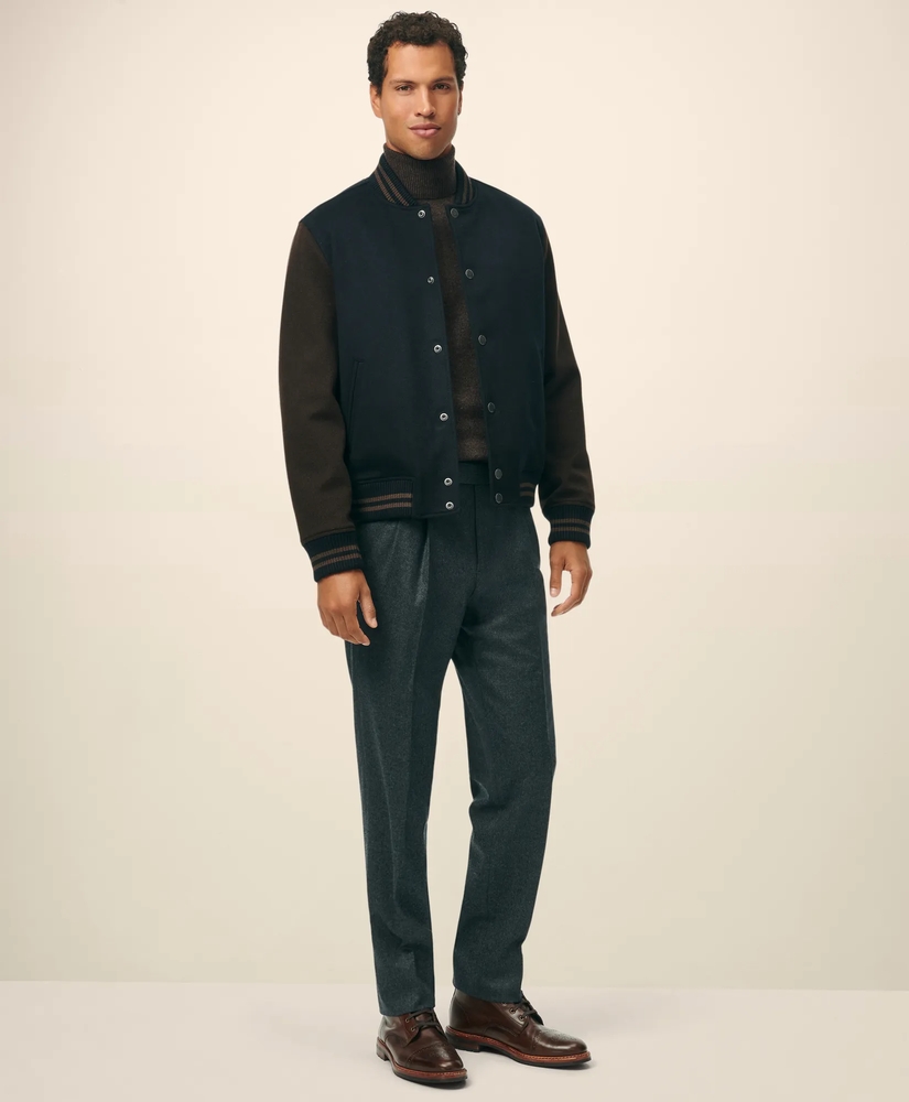 Classic Fit Double-Pleated Dress Pants in Wool Flannel, image 2