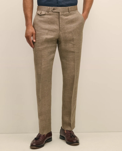 Classic Fit Linen Herringbone Dress Pants, image 2