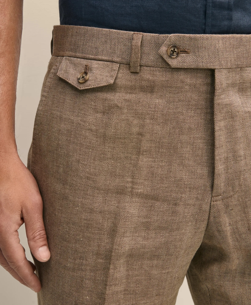 Classic Fit Linen Herringbone Dress Pants, image 3