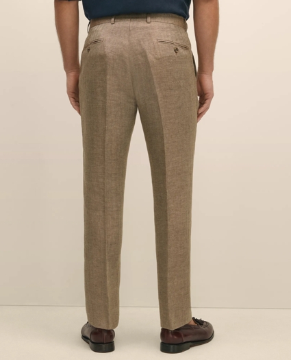 Classic Fit Linen Herringbone Dress Pants, image 4