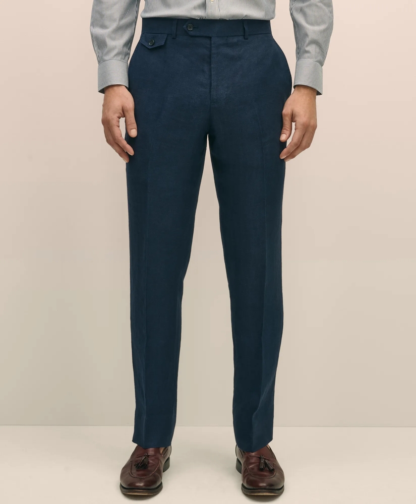 Classic Fit Linen Herringbone Dress Pants, image 2