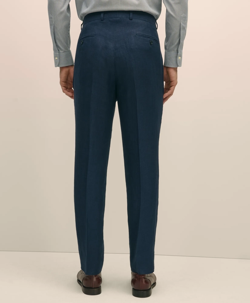Classic Fit Linen Herringbone Dress Pants
