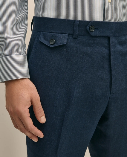 Classic Fit Linen Herringbone Dress Pants, image 4
