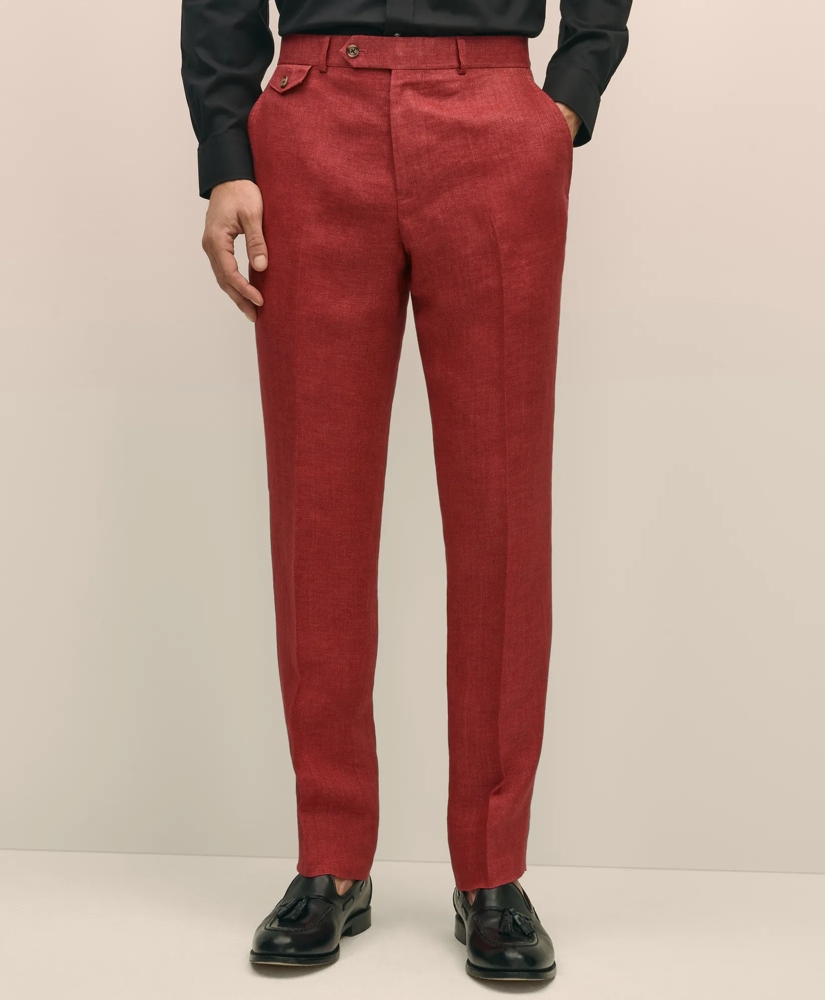 Classic Fit Linen Herringbone Dress Pants, image 2