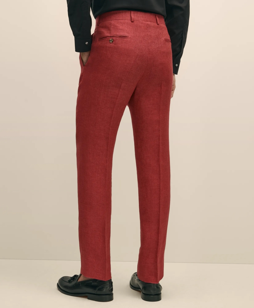 Classic Fit Linen Herringbone Dress Pants, image 3