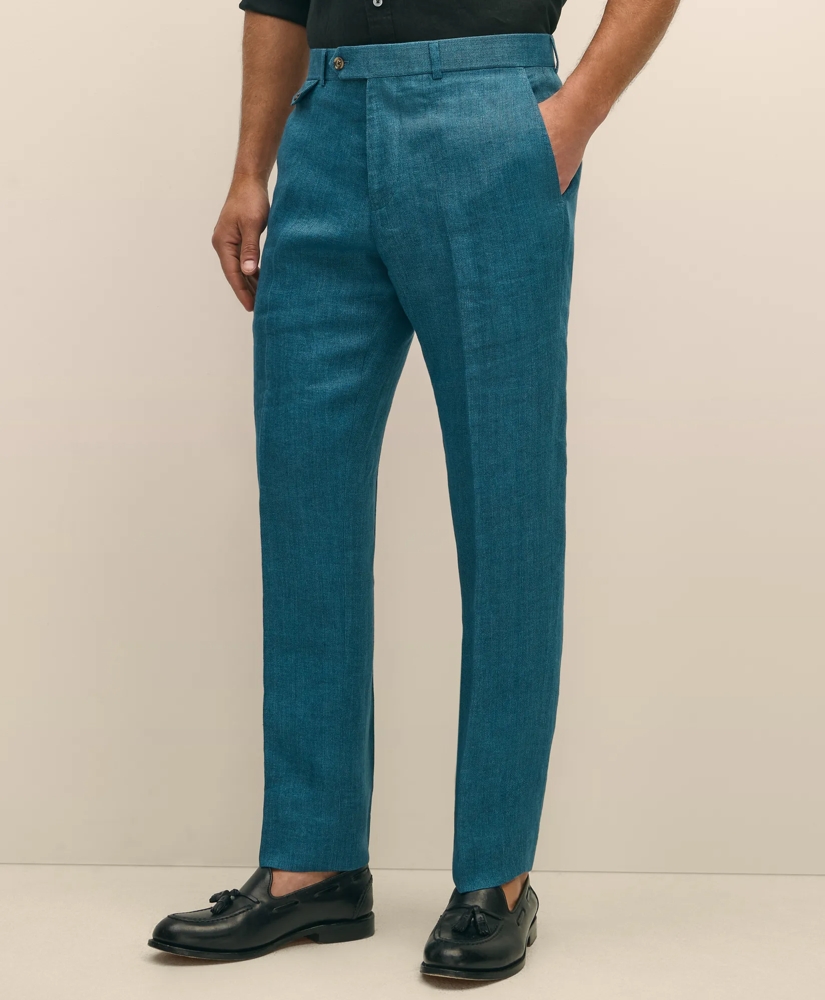 Classic Fit Linen Herringbone Dress Pants, image 2