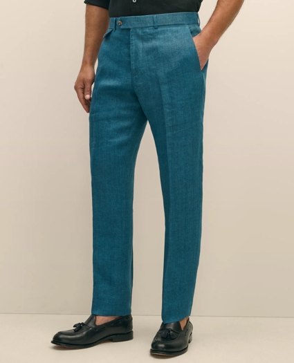 Classic Fit Linen Herringbone Dress Pants, image 2