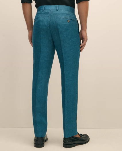 Classic Fit Linen Herringbone Dress Pants, image 3