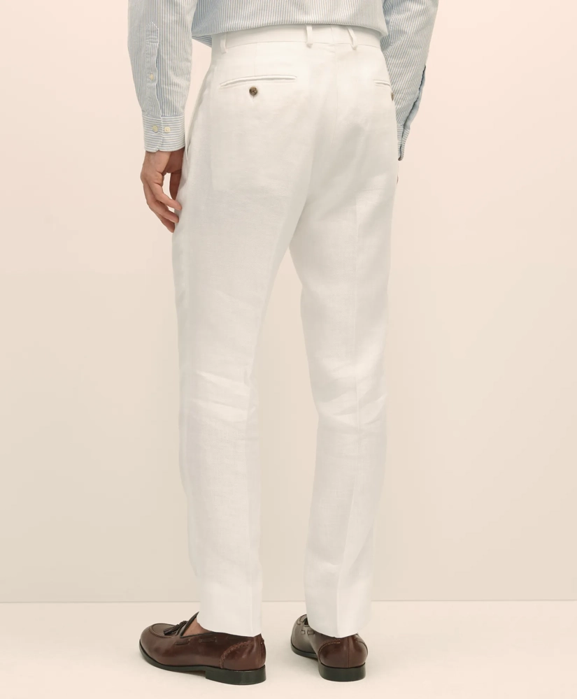 Classic Fit Linen Herringbone Dress Pants
