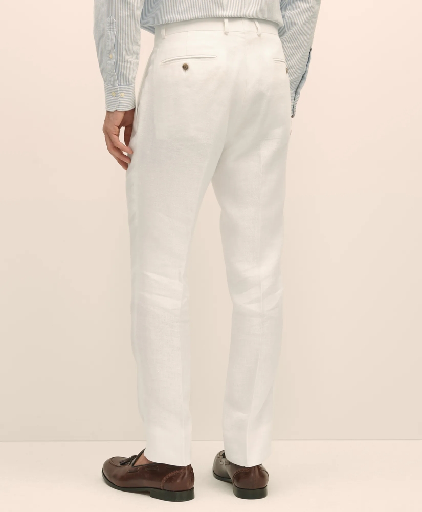 Classic Fit Linen Herringbone Dress Pants, image 3