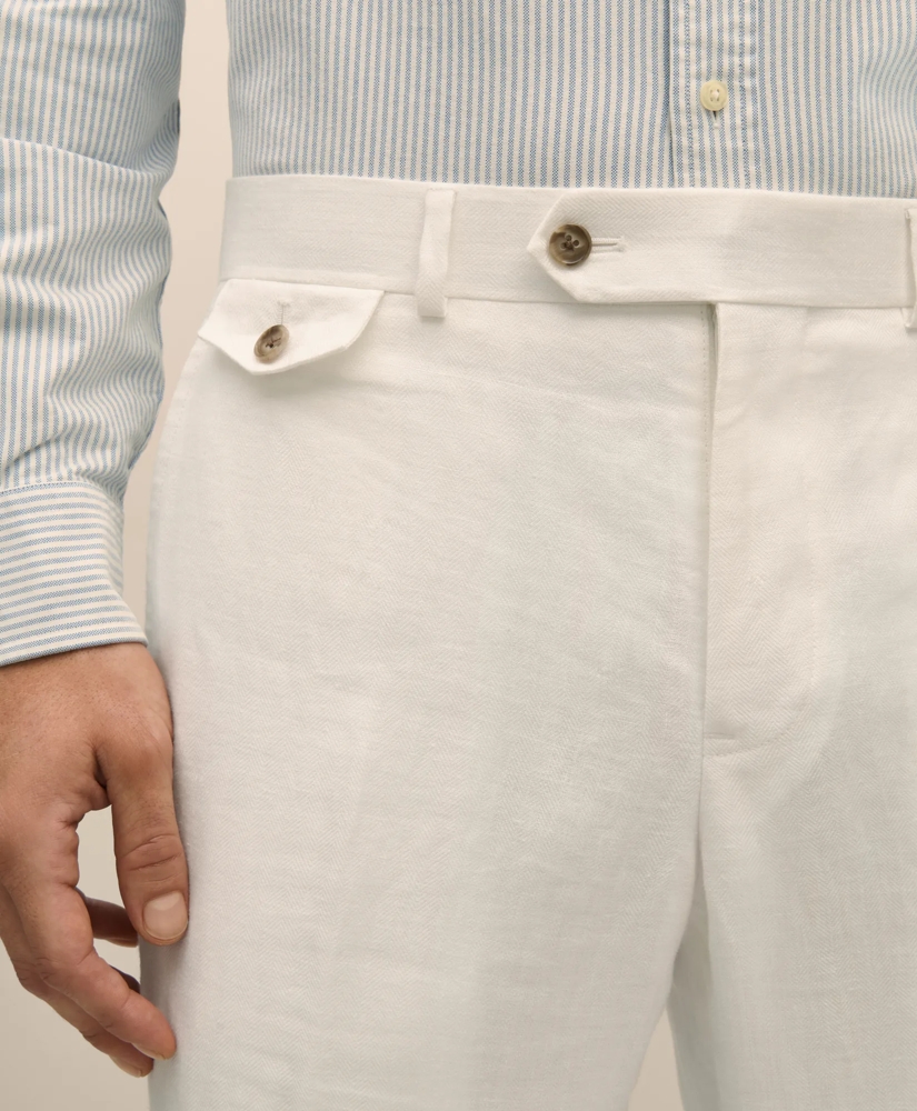 Classic Fit Linen Herringbone Dress Pants, image 4